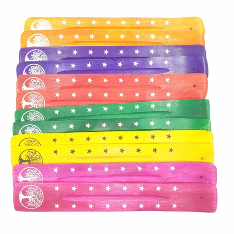 Räucherstäbchenhalter aus farbigem Holz - Tree of Life