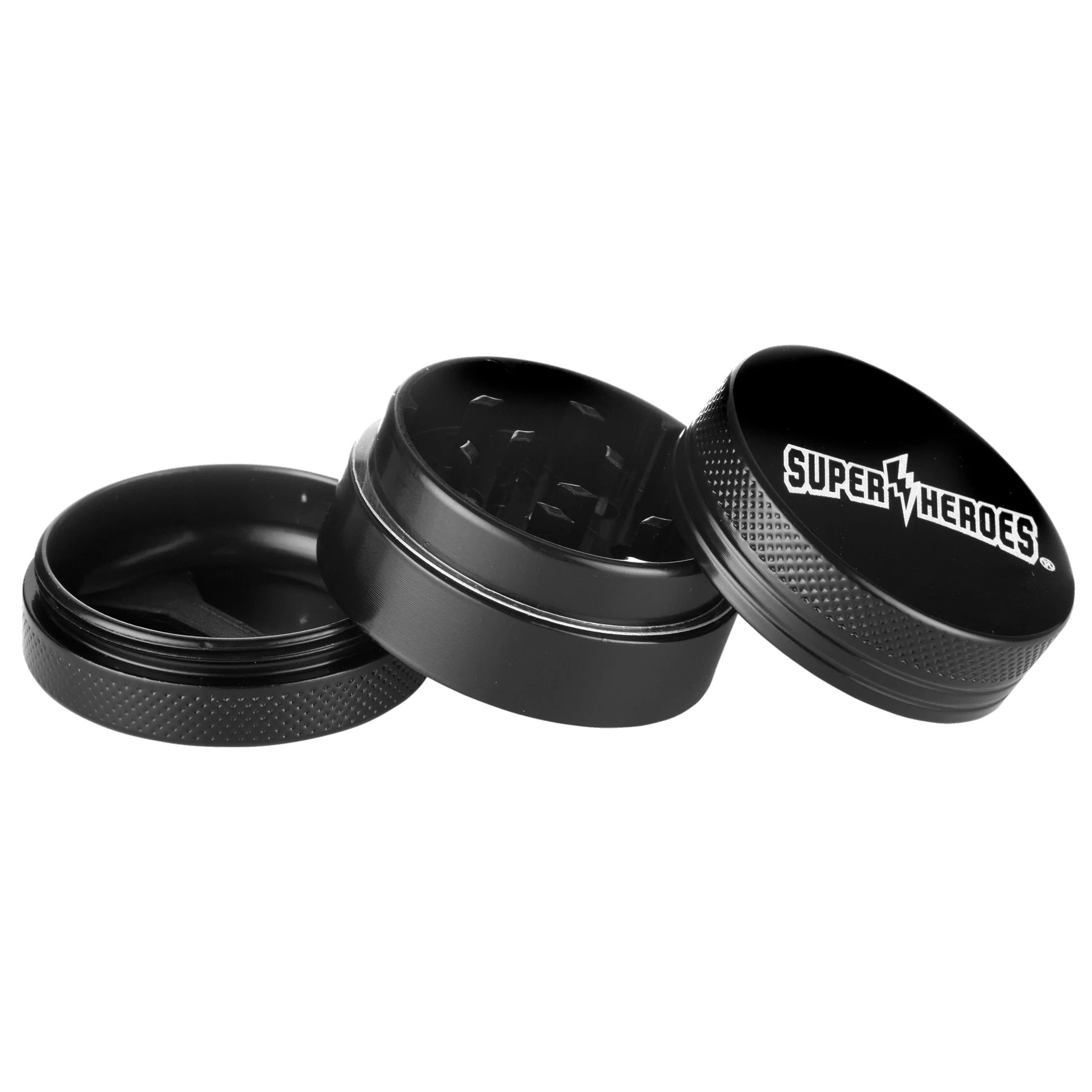 Super Heroes - Keramik Grinder, 3-teilig mit Sieb 50mm 