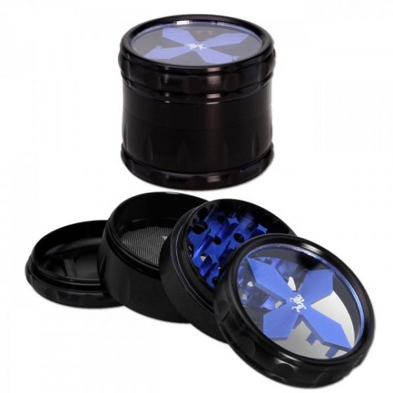 Black Leaf - Cross Grinder blau, 4tlg, 60mm Black Leaf - Cross Grinder blau, 4tlg, 60mm